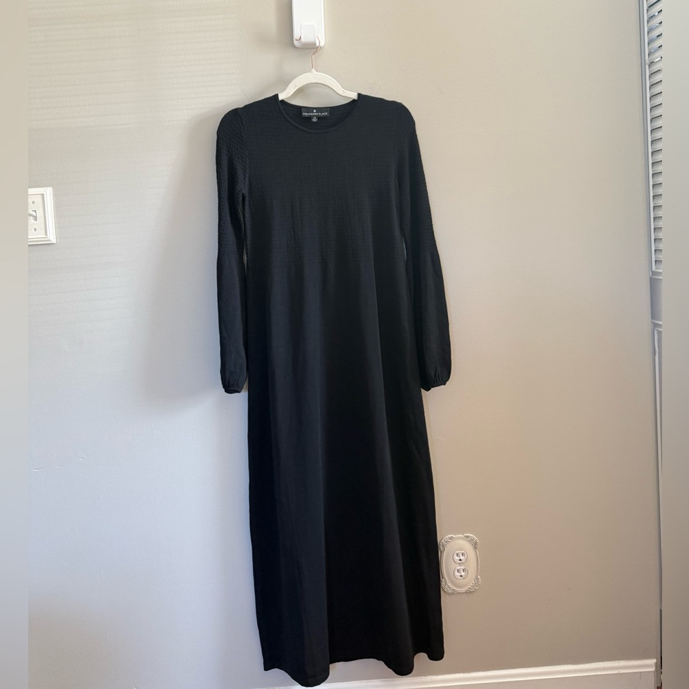 Tuckernuck Pomander Place • Lennox Double Knit Black Sweater Maxi Dress XS - Picture 3 of 10